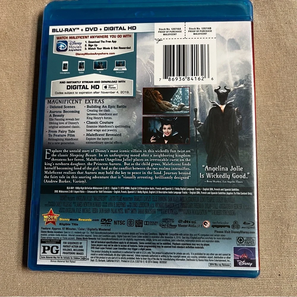 Disney Maleficent Blu-ray Combo Pack with Black and Blue Cover